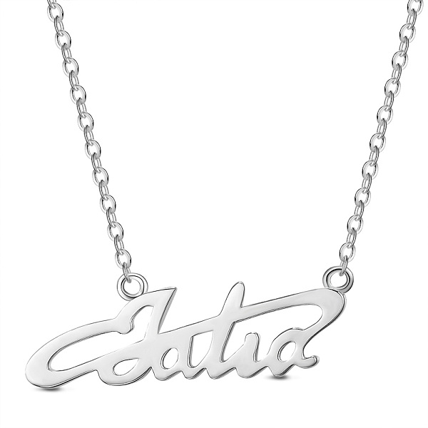 

PandaHall SHEGRACE 925 Sterling Silver Pendant Necklaces, with Cable Chains, Word, Platinum, 15 inch(38cm) Sterling Silver