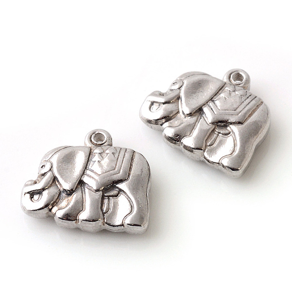 

PandaHall 201 Stainless Steel Pendants, Elephant, Stainless Steel Color, 13x15x4mm, Hole: 1.5mm 201 Stainless Steel Elephant