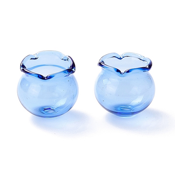 

PandaHall Glass Bead Cone for Wind Chimes Making, Campanula Medium L, Cornflower Blue, 15x16mm, Hole: 2.7mm Glass