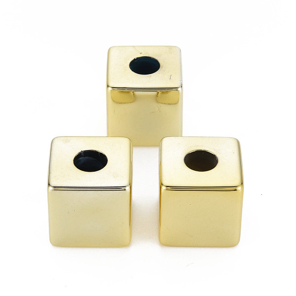 

PandaHall UV Plating Acrylic European Beads, Cube, Gold, 20x20x20mm, Hole: 8mm Acrylic Cube Gold