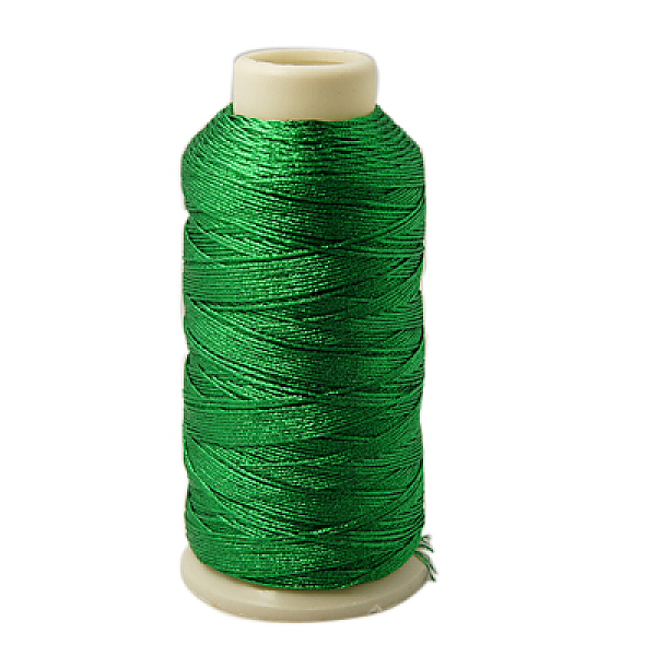 

PandaHall Metallic Thread, Embroidery Thread, 9-Ply, Green, 0.8mm, about 328.08 yards(300m)/roll Fibre Green