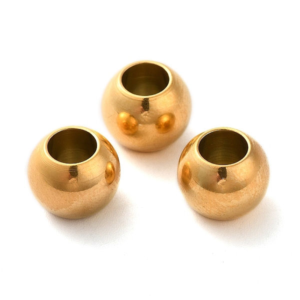 

PandaHall Ion Plating(IP) 304 Stainless Steel European Beads, Large Hole Beads, Rondelle, Golden, 10x8mm, Hole: 5mm 304 Stainless Steel...