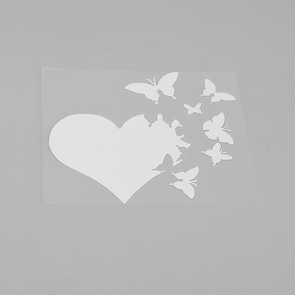 

PandaHall PET Sticker Car Decoration, Face Car Sticker, for Car Decoration, Heart with Butterfly, White, 118x124x0.3mm Plastic Heart White