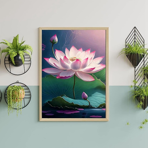 

PandaHall Lotus Flower Pattern Fancy Theme DIY Diamond Painting Kit, Including Resin Rhinestone Bag, Diamond Sticky Pen, Tray Plate and Glue...
