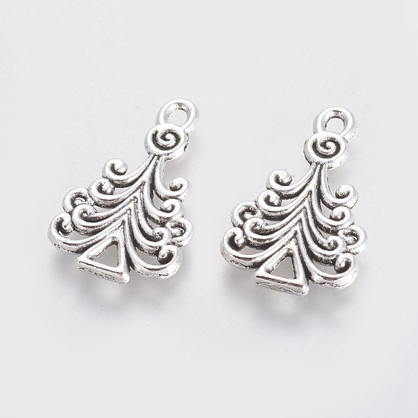 

PandaHall Xmas Ornaments Tibetan Style Alloy Christmas Tree Pendants, Cadmium Free & Lead Free, Antique Silver, 23x13.5x1.5mm, Hole: 1.5x2mm...