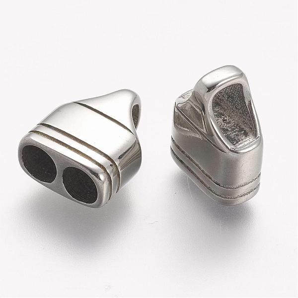 

PandaHall 304 Stainless Steel Cord Ends, End Caps, For Leather Cord Bracelets Rope Keychain Making, Antique Silver, 13x11x6mm, Hole: 4x5mm...