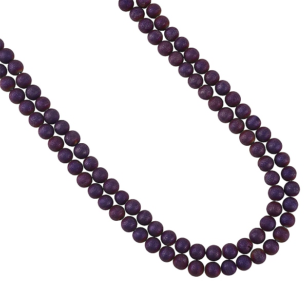 

PandaHall Electroplated Natural Agate Round Bead Strands, Grade A, Purple Plated, 8mm, Hole: 1mm, about 46pcs/strand, 14.9 inch...