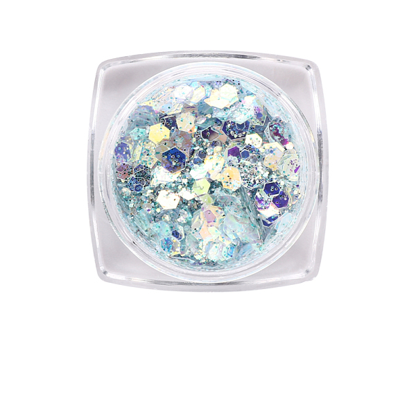 

PandaHall Shiny Nail Art Decoration Accessories, with Glitter Powder and Sequins, DIY Sparkly Paillette Tips Nail, Light Sky Blue...