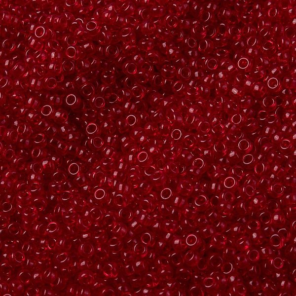 

PandaHall MIYUKI Round Rocailles Beads, Japanese Seed Beads, (RR141) Transparent Ruby, 15/0, 1.5mm, Hole: 0.7mm, about 27777pcs/50g Glass..., Red