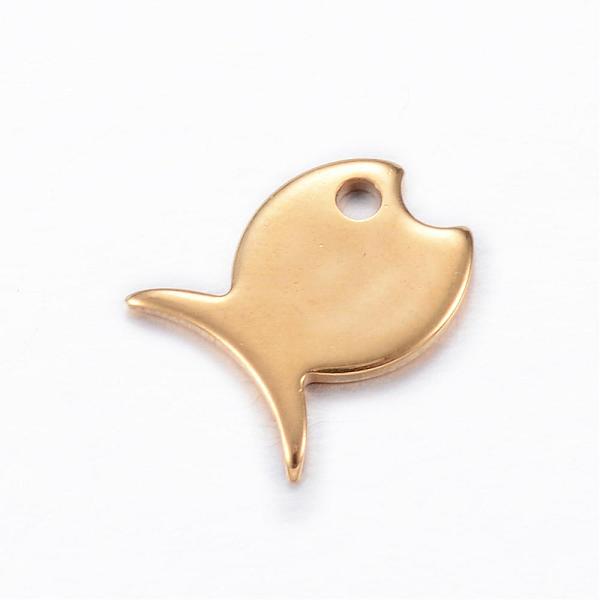 

PandaHall 201 Stainless Steel Charms, Fish, Golden, 10.5x9x1mm, Hole: 1.5mm 201 Stainless Steel Fish