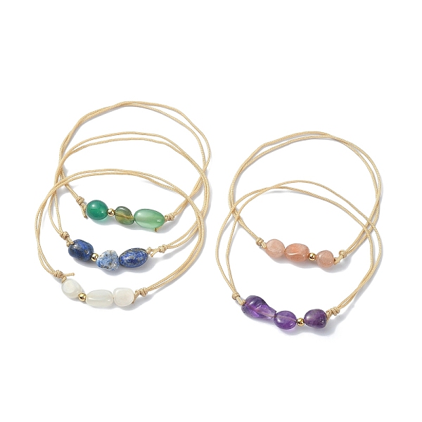 

PandaHall Mixed Natural White Moonstone & Agate & Amethyst & Sunstone & Lapis Lazuli Round Braided Beaded Bracelets for Women, Adjustable..., Multicolor