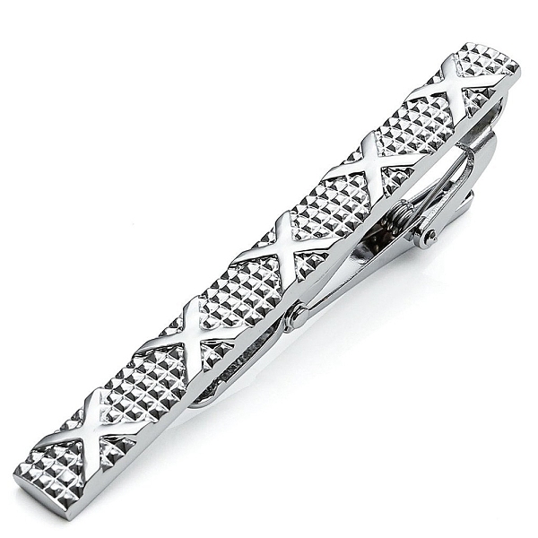 

PandaHall Brass Tie Clips for Men, Platinum, 60x6mm Brass Rectangle