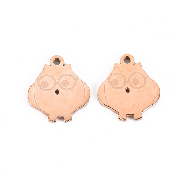 

PandaHall 304 Stainless Steel Charms, Laser Cut, Owl, Rose Gold, 12.5x11x1mm, Hole: 1.2mm 304 Stainless Steel Owl