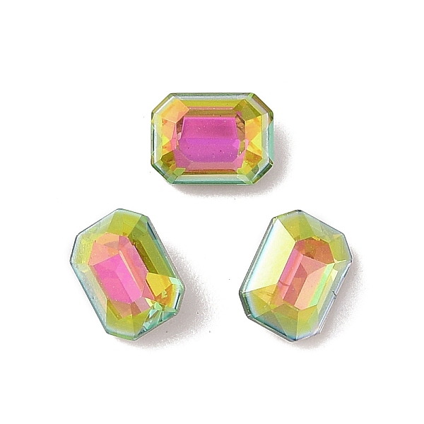 

PandaHall Glass Rhinestone Cabochons, Flat Back & Back Plated, Faceted, Rectangle, Vitrail Rose, 8x6x3.5mm Glass Rhinestone Rectangle Pink