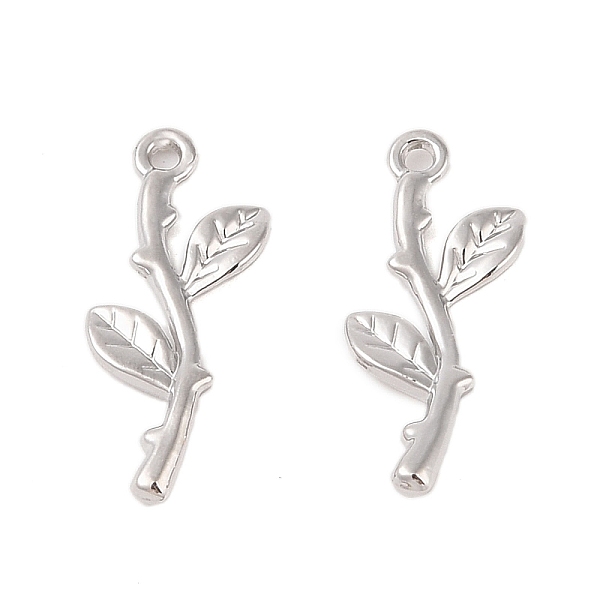 

PandaHall Rack Plating Alloy Pendants, Leaf, Platinum, 22.5x11x2.5mm, Hole: 1.5mm Alloy Leaf