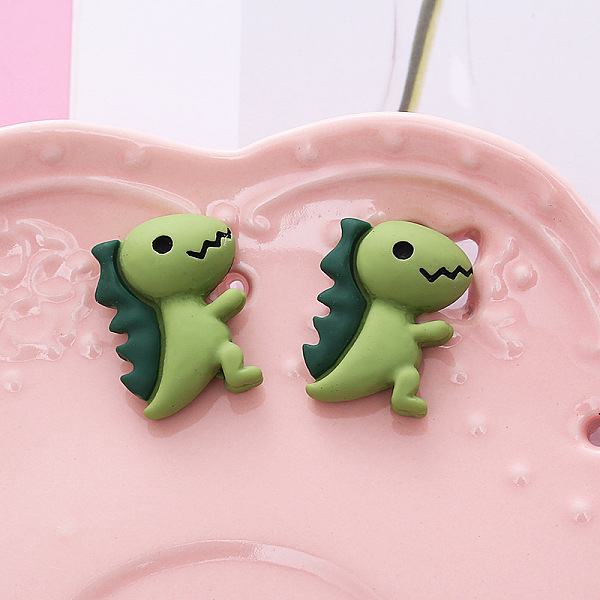 

PandaHall Opaque Resin Cabochons, Dinosaur, Olive Drab, 21x16mm Resin Dinosaur