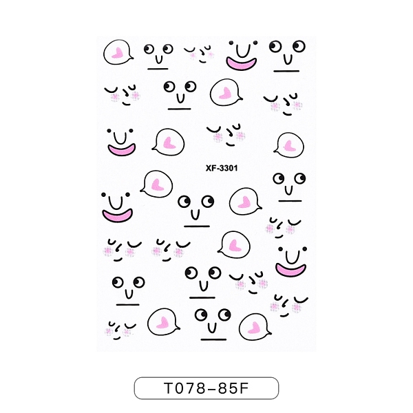 

PandaHall Nail Decals Stickers, Abstract Lady Face Cartoon Facial Expression Self-adhesive Nail Art Supplies, for Woman Girls DIY Manicure..., Pink