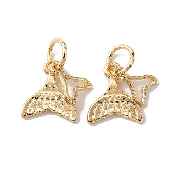 

PandaHall Rack Plating Brass Pendants, Cadmium Free & Lead Free, Long-Lasting Plated, with Jump Ring, Fishtail Charm, Real 14K Gold Plated...