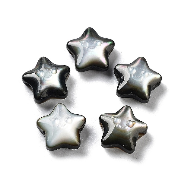 

PandaHall Natural Black Lip Shell Beads, Freshwater Shell, Star, Black, 10x10x4.5mm, Hole: 0.8mm Black Lip Shell Star Black