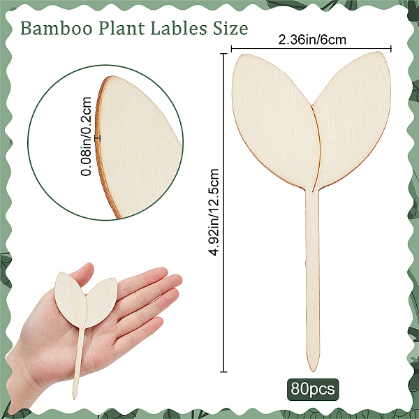 Sprießende Blattform-Holzpflanzenetiketten