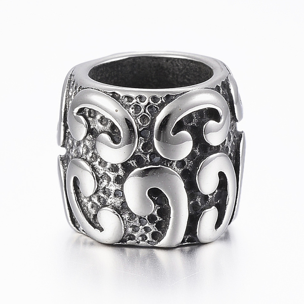 

PandaHall 316 Surgical Stainless Steel Beads, Large Hole Beads, Column, Antique Silver, 13~13.5x12mm, Hole: 9mm 316 Surgical Stainless Steel...