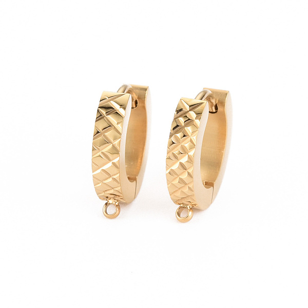 

PandaHall 304 Stainless Steel Huggie Hoop Earring Findings, with Vertical Loop, Real 14K Gold Plated, 14.5x13.5x3mm, Hole: 1mm, Pin: 1mm 304...