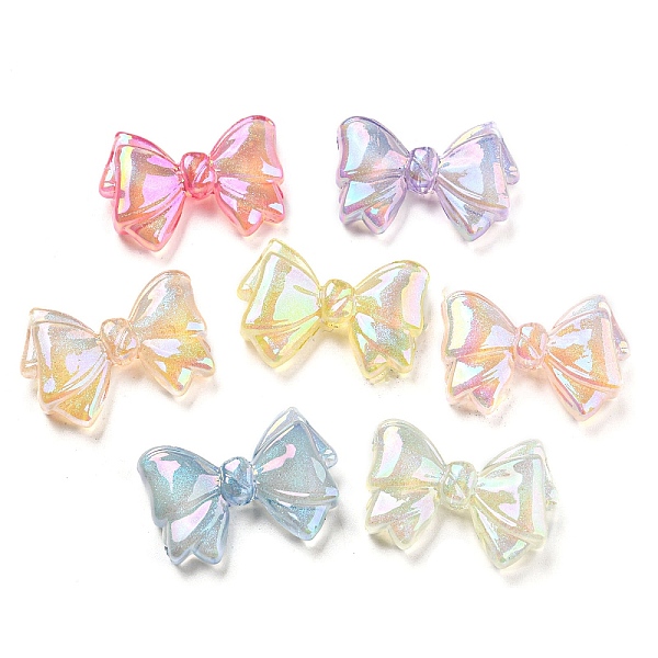 

PandaHall UV Plating Luminous Acrylic Beads, Glitter Beads, Glow in the Dark, Iridescent Bowknot, Mixed Color, 20.5x29.5x6.5mm, Hole: 2mm..., Multicolor
