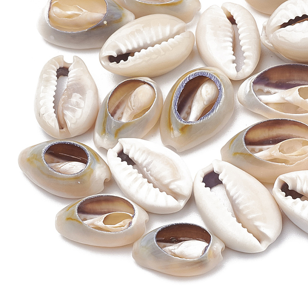 

PandaHall Cowrie Shell Beads, Seashell Color, 12~17x7~11x5~6mm, about 1100pcs/500g Cowrie Shell Shell Shape