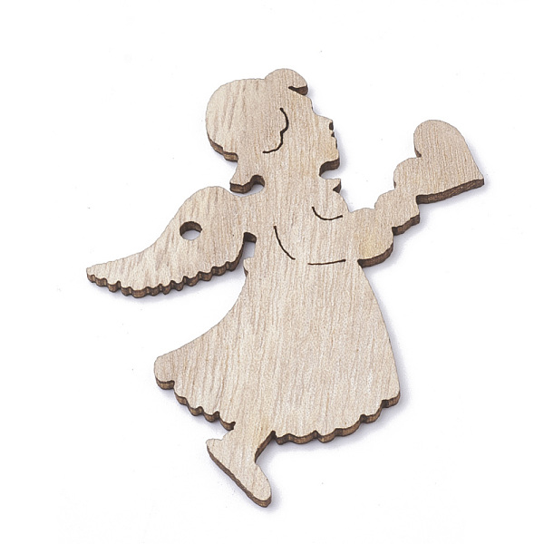 

PandaHall Undyed Wooden Big Pendants, Angel, BurlyWood, 69.5x55.5x2.5mm, Hole: 2.5mm Wood Angel & Fairy Orange