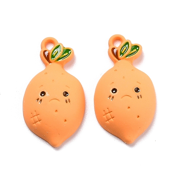 

PandaHall Spray Painted Alloy Enamel Pendant, Carrot, Sandy Brown, 22x15x5mm, Hole: 1.2mm Alloy+Enamel Vegetables