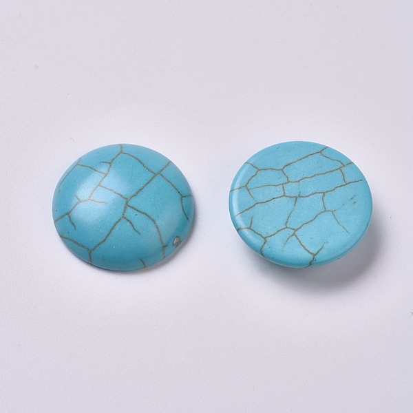 

PandaHall Synthetic Turquoise Cabochons, Half Round, 24.5x7mm Synthetic Turquoise Half Round