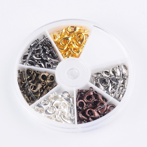 

PandaHall 1 Box 6 Color Brass Lobster Claw Clasps, Golden & Silver & Platinum & Antique Bronze & Red Copper & Gunmetal, Lead Free & Cadmium...