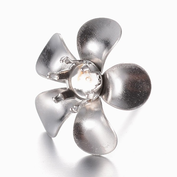

PandaHall 201 Stainless Steel Stud Earring Settings, with 304 Stainless Steel Pins, Flower, Stainless Steel Color, Tray: 4mm, 15x0.5mm, Pin...
