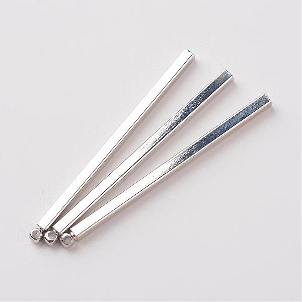 

PandaHall Brass Pendants, Rack Plating, Rectangle, Platinum, 40x2x2mm, Hole: 1mm Brass Rectangle