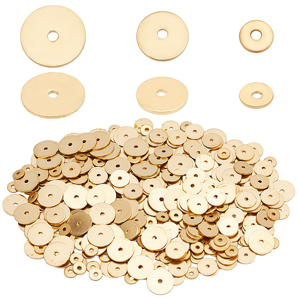 

PandaHall 600Pcs 3 Styles Brass Spacer Beads, Long-Lasting Plated, Disc, Real 18K Gold Plated, 4~8x0.5mm, Hole: 0.9~1mm, 200pcs/style...