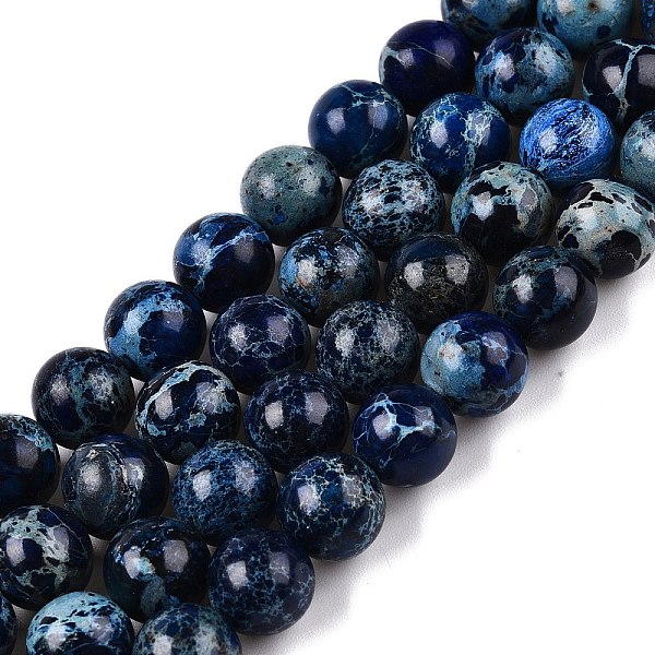 Brins de perles de jaspe impérial naturel