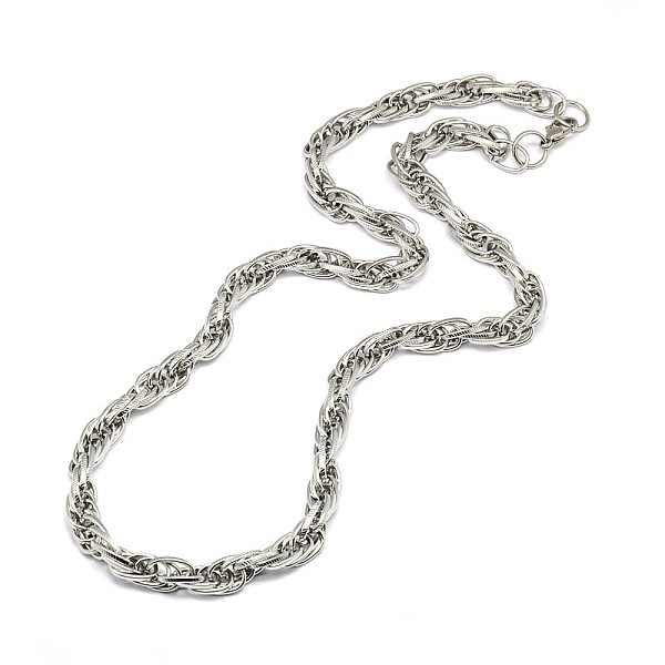

PandaHall Fashionable 304 Stainless Steel Rope Chain Necklaces for Men, with Lobster Claw Clasps, Stainless Steel Color, 23 inch~25 inch...