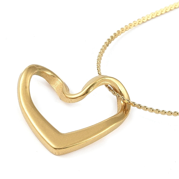 

PandaHall 304 Stainless Steel Pendants Necklaces, Golden Tone Serpentine Chains Necklaces for Women, Heart, 13.70 inch(34.8cm), Pendant...