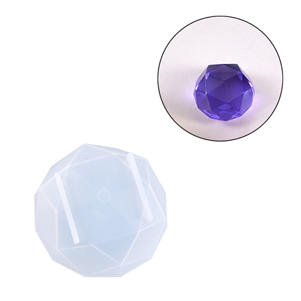 

PandaHall Diamond Ice Ball Silicone Molds, Resin Casting Molds, For UV Resin, Epoxy Resin Craft Making, White, 21.5x21.5x14mm Silicone...