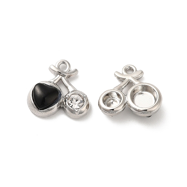 

PandaHall Alloy Pendant, with Glass, Platinum, Lead Free & Cadmium Free, Cherry Charm, Black, 14x15x5mm, Hole: 1.5mm Alloy+Glass Cherry...
