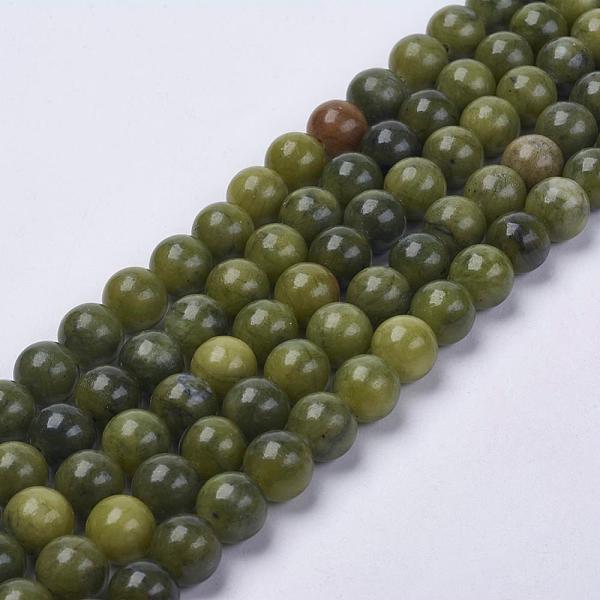 

PandaHall Natural Taiwan Jade Beads, Round, Olive, about 8mm in diameter, hole: 1mm, about 50pcs/strand, 16 inch TaiWan Jade Round Green