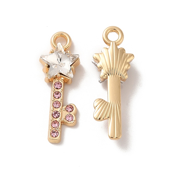 

PandaHall Rack Plating Alloy Rhinestone Pendants, Nickel Free, with Glass, Star Key Charms, Golden, Clear, 24x8.5x5.5mm, Hole: 2mm...