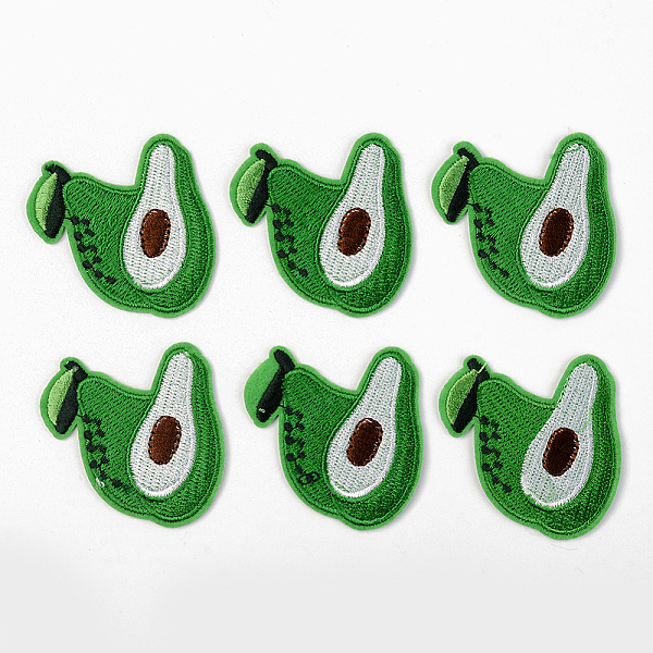 

PandaHall Computerized Embroidery Cloth Iron on/Sew on Patches, Appliques, Costume Accessories, Avocado, Green, 53x49x1.5mm Cloth Fruit...