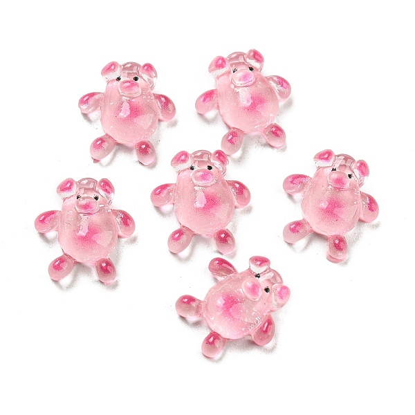 

PandaHall Translucent Resin Cabochons, Pig, Pink, 11x10.5x4mm Resin Pig Pink