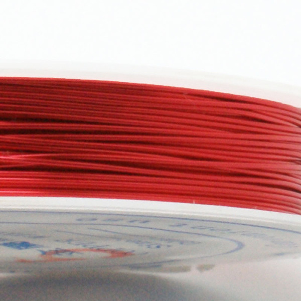 

PandaHall Copper Jewelry Wire, Nickel Free, Red, 24 Gauge, 0.5mm, about 8m/roll Copper Round Red