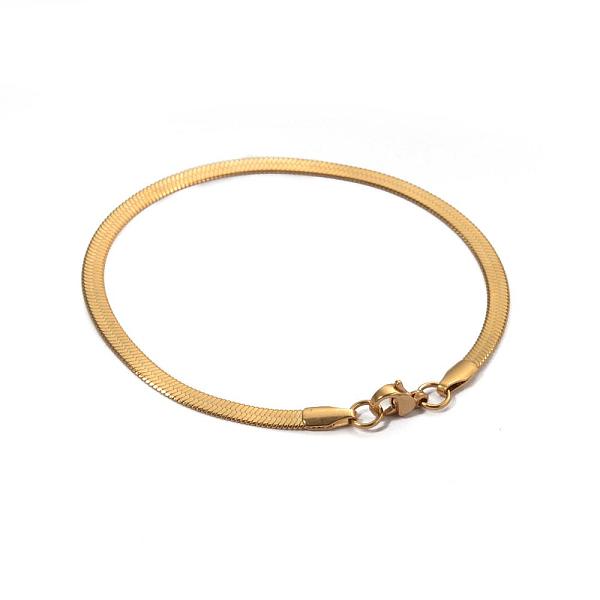 

PandaHall 304 Stainless Steel Bracelets, Herringbone Chain Bracelets, with Lobster Claw Clasps, Real 18K Gold Plated, 180x3x0.5mm(7.08 inch)...