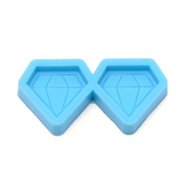 

PandaHall DIY Earring Silicone Molds, Resin Casting Pendant Molds, For UV Resin, Epoxy Resin Jewelry Making, Diamond, Deep Sky Blue...