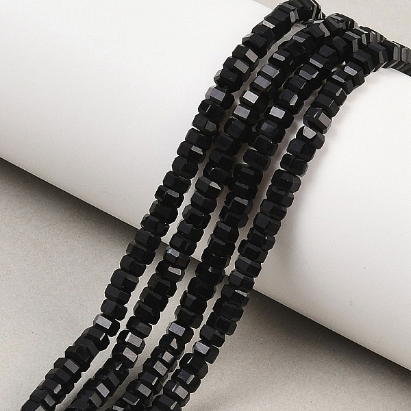 Brins de perles d'onyx noir naturel