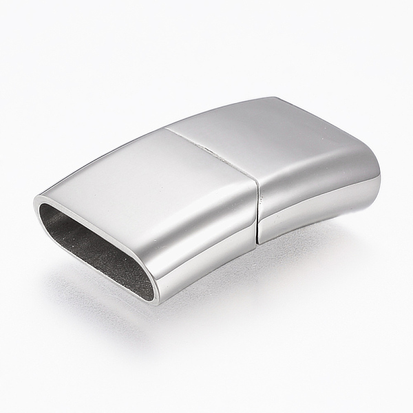 

PandaHall 304 Stainless Steel Magnetic Clasps with Glue-in Ends, Rectangle, Stainless Steel Color, 29x18x7mm, Hole: 5x16.5mm 304 Stainless...