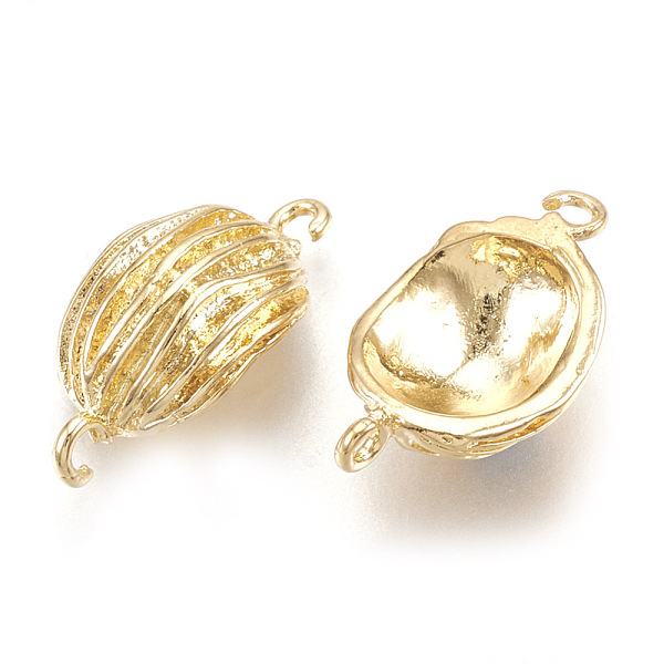 

PandaHall Brass Links connectors, Real 18K Gold Plated, Grooved, Oval, 16.5x9.5x4mm, Hole: 1.2mm Brass Oval
